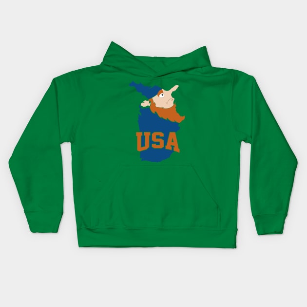 USA: a Funny Map Kids Hoodie by percivalrussell